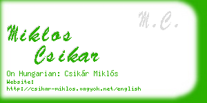 miklos csikar business card